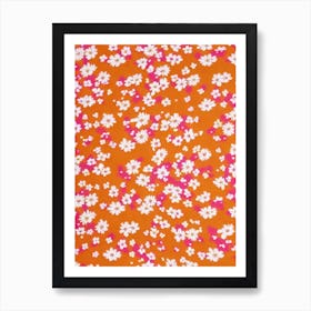 Yarrow Floral Print Retro Pattern 1 Flower Art Print