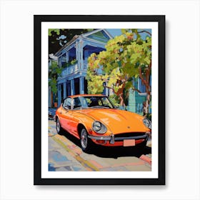 Datsun 240z Vintage Car Matisse Style Drawing Colourful 3 Art Print