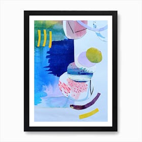 Abstract Collage Painting Funky Art Print