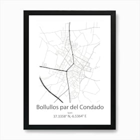 Bollullos Par Del Condado,Spain Minimalist Map Art Print