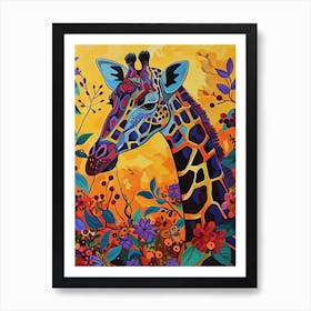 Giraffe Eating Berries 3 Art Print