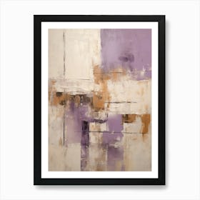 Purple And Brown Abstract Raw Painting 2 Art Print