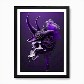 Animal Skull Purple Stream 3 Punk Art Print