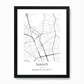 Saanich,Canada Minimalist Map Art Print