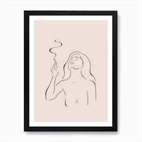 Smoking Girl Art Print
