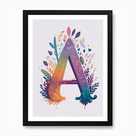 Colorful Letter A Illustration 122 Art Print