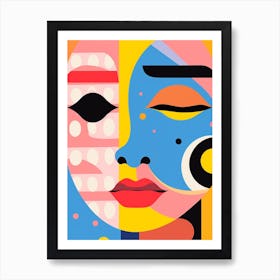 Block Colour Face Illustration 5 Art Print