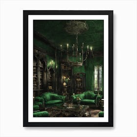 Green Living Room Art Print