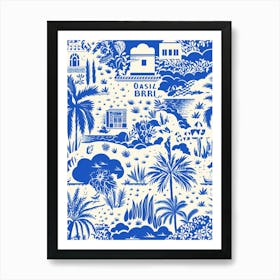 Ibiza, Spain, Inspired Travel Pattern 1 Art Print