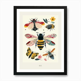 Colourful Insect Illustration Bee 8 Poster Art Print