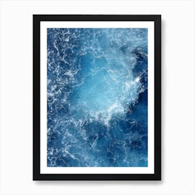 Azure Blue Sea Top View Oil Painting Landscape Art Print