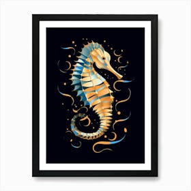 Seahorse Minimalist Abstract 1 Art Print