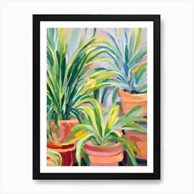 Spider Plant 3 Impressionist Painting Art Print