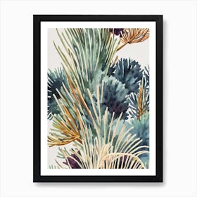 Acropora Papillare Vintage Graphic Watercolour Art Print