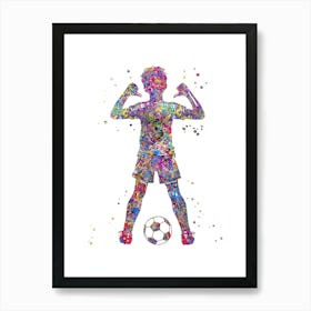 Little Boy Soccer Player 2 Art Print