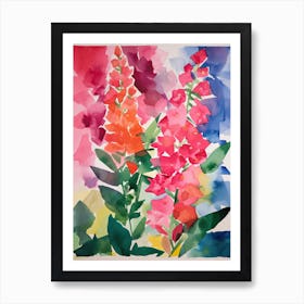 Snapdragons Flower Illustration 2 Art Print