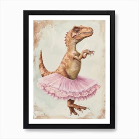 Dinosaur Lizard In A Tutu 4 Art Print