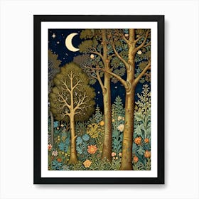 William Morris Night In The Forest 2 Art Print