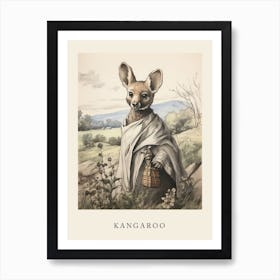 Beatrix Potter Inspired  Animal Watercolour Kangaroo Art Print