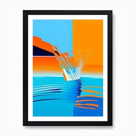 Splash In Lake Water Waterscape Modern 1 Art Print