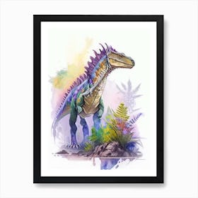 Segisaurus 1 Watercolour Dinosaur Póster