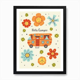 Groovy Camper Van Art Print