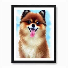 Pomeranian 3 Watercolour Dog Art Print