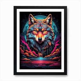 Psychedelic Wolf 9 Art Print