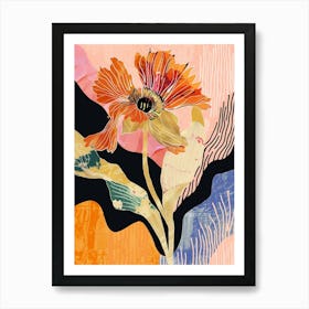 Colourful Flower Illustration Calendula 2 Art Print