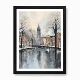 Winter City Park Painting Westerpark Amsterdam Netherlands 4 Art Print