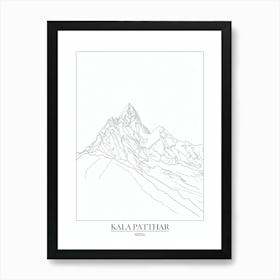 Kala Patthar Nepal Line Drawing 6 Poster Art Print