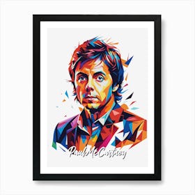 The Beatles Paul Mccartney 01 Portrait Music Icon WPAP Pop Art Style Art Print