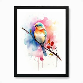 Watercolor Bird Painting Art Print