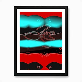 Red And Blue Abstract Painting Art Print