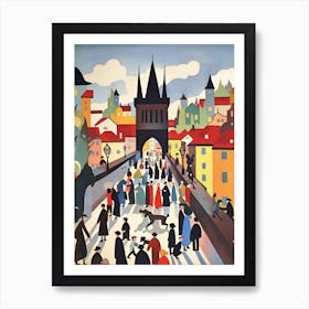 Charles Bridge Prague Colourful 2 Art Print
