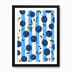 Blueberries Fruit Summer Illustration 2 Art Print