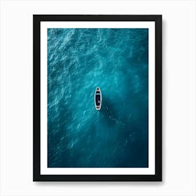 Small Boat In The Ocean Art Print