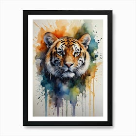 Tiger Watercolor Painting Art Print