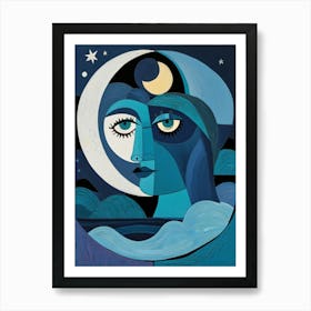 Moon And The Sea Art Print