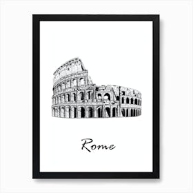 Fineliner Rome Landmark Art Print