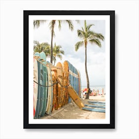 Surfboards On Beach Art Print