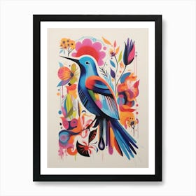 Colourful Scandi Bird Hummingbird 3 Art Print