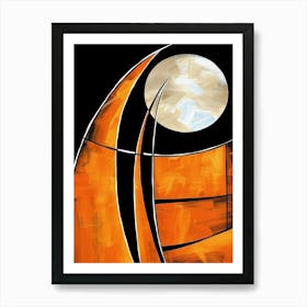 Abstract Orange And Black Painting Art Print