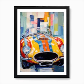 Shelby Cobra Vintage Car Matisse Style Drawing Colourful 2 Art Print