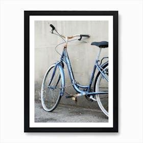 Bicycle Old Vintage Artsy Rover Blue Rusty Italian Italy Milan Venice Florence Rome Naples Toscana photo photography art travel Art Print