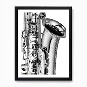 Saxophone Line Art Art Print