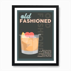 Brown Old Fashioned Cocktail Art Print