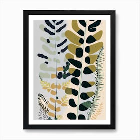 Southern Maidenhair Fern Wildflower Modern Muted Colours 2 Art Print