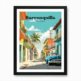 Barranquilla Columbia Streetview Modern Travel Art Art Print