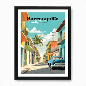 Barranquilla Columbia Streetview Modern Travel Art Poster